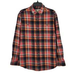 Duluth Free Swingin Flannel Button Down Shirt Mens Small Relaxed Fit Plaid